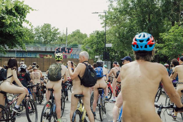 Participants take part in the World Naked Bike Ride in London, UK on 14 June 2026. Copyright: xx WorldNakedBikeRideLondon_London_RyoheyNakayama-16016