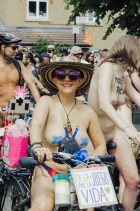Participants take part in the World Naked Bike Ride in London, UK on 14 June 2026. Copyright: xx WorldNakedBikeRideLondon_London_RyoheyNakayama-33033