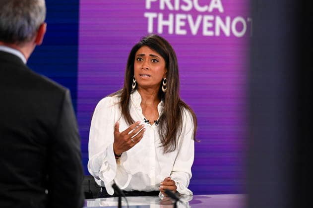 Prisca Thevenot On Dimanche En Politique - Paris Prisca Thevenot deputy for Hauts de Seine from the Groupe Ensemble at The National Assembly during an interview for Dimanche En Politique on France 3 channel in Paris, France on June 14, 2026. Photo by Stephane Le Tellec ABACAPRESS.COM Paris France  Copyright: xLexTellecxStephane ABACAx
