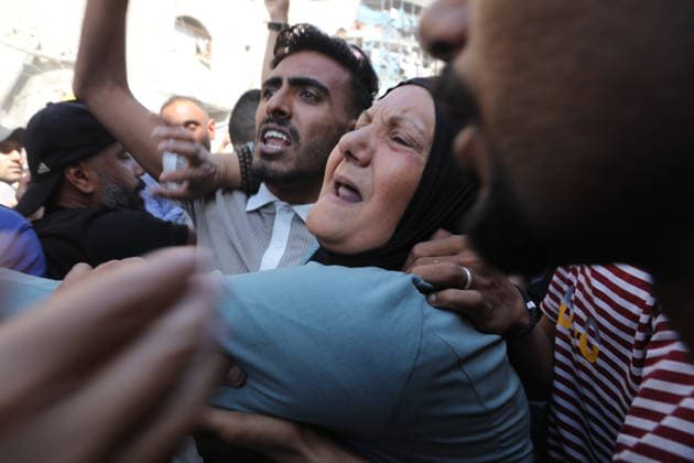 Mourners bid farewell to Palestinian killed in Gaza City Palestinians bid farewell to the body of Hossam al-Masri at al-Shifa Hospital in Gaza City on June 15, 2026, after he died from wounds sustained when he was shot by Israeli forces in Gaza City. Photo by Bilal Osama apaimages Gaza city Gaza Strip Palestinian Territory 150626_Gaza_BO_00(8) Copyright: xapaimagesxBilalxOsamax xapaimagesx