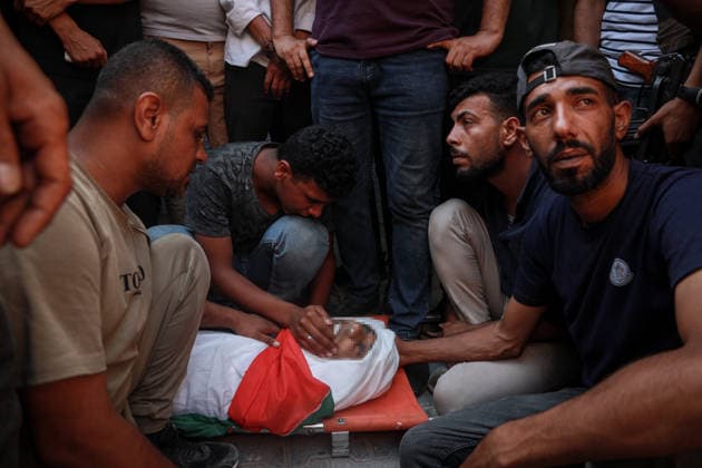 Funeral ceremony held for Palestinians killed in Israeli attacks on Gaza GAZA CITY, GAZA, PALESTINE - JUNE 15: Citizens and relatives of the Palestinians, who died as a result of the Israeli attack on Jabalia Refugee Camp despite the ceasefire, mourn as the bodies are brought to the Al-Shifa Hospital for funeral procedures in Gaza City, Gaza, Palestine on June 15, 2026. Abdalhkem Abu Riash Anadolu Gaza City Gaza. Editorial use only. Please get in touch for any other usage.  Copyright: x2026xAnadoluxAbdalhkemxAbuxRiashx