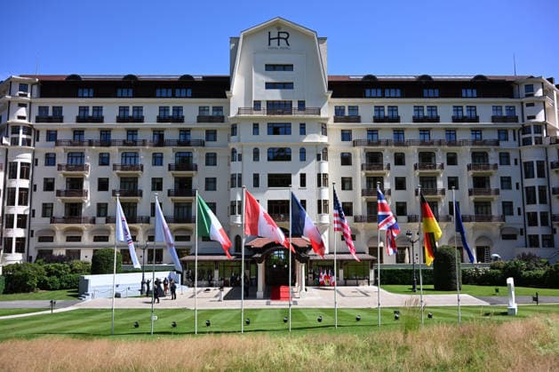 G7 Summit - Illustration View of the Hotel Royal ahead of the start of the G7 summit, in Evian, eastern France, on June 15, 2026. A G7 summit is set to take place June 15 to 17 in the French town of Evian-les-Bains near Switzerland and it will be attended by country leaders as well as the EU s foreign policy chief and ministers from Brazil, Canada, the United Arab Emirates and Turkey. Photo by Ammar Abd Rabbo ABACAPRESS.COM Evian France  Copyright: xAbdxRabboxAmmar ABACAx
