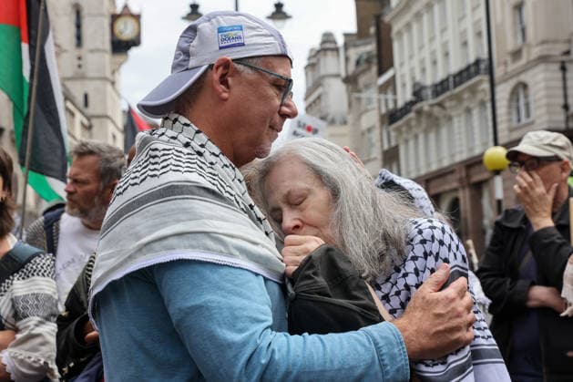 June 15, 2026, London, London, UK: London, UK. People react outside the Royal Courts of Justice in central London as they listen to court proceedings after the Court of Appeal ruled that the government s proscription of Palestine Action as a terrorist organisation is lawful, upholding the ban following a legal challenge. London UK  - ZUMAl94_ 20260615_zaf_l94_029 Copyright: xDinendraxHariax