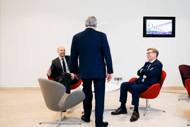Johann Wadephul (CDU), Bundesaussenminister, trifft Antonio Tajani, Aussenminister und Stellvertretender Ministerpraesident von Italien und Jean-NoÃ«l Barrot, Franzoesischer Aussenminister zu einem Gespraech am Rande des Rat fuer Auswaertige Angelegenheiten (RfAB) in Luxemburg. 15.06.2026. Fotografiert im Auftrag des Auswaertigen Amtes (AA) Luxemburg Luxemburg *** Johann Wadephul CDU , Federal Foreign Minister, meets Antonio Tajani, Foreign Minister and Deputy Prime Minister of Italy and Jean Noël Barrot, French Foreign Minister for a discussion on the sidelines of the Foreign Affairs Council RfAB in Luxembourg 15 06 2026 Photographed on behalf of the Federal Foreign Office AA Luxembourg Luxembourg Copyright: xFelixxZahnx