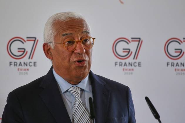 Évian-les-Bains, Frankreich, 15.06.2026: Hotel Ermitage: G7-Gipfel: EU-Ratspräsident Antonio Costa *** Évian-les-Bains, France, June 15, 2026 Hotel Ermitage G7 Summit EU Council President Antonio Costa,detected_source_language Copyright: xdtsxNachrichtenagenturx dts_123047