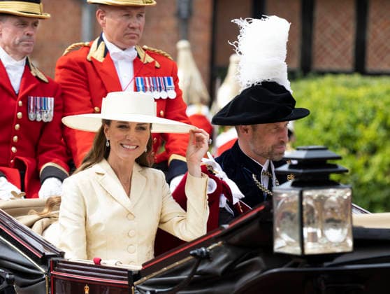 . 15 06 2026. Windsor, United Kingdom. Prince William and Kate Middleton, the Prince and Princess of Wales, leaving the Garter Day service at Windsor Castle, United Kingdom.  xStephenxLockx xi-Imagesx IIM-26831-0027