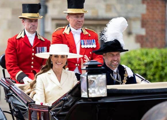 . 15 06 2026. Windsor, United Kingdom. Prince William and Kate Middleton, the Prince and Princess of Wales, leaving the Garter Day service at Windsor Castle, United Kingdom.  xStephenxLockx xi-Imagesx IIM-26831-0035