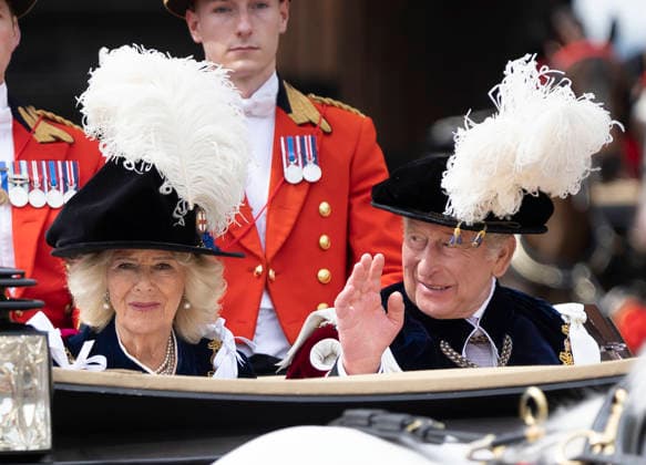 . 15 06 2026. Windsor, United Kingdom. King Charles III and Queen Camilla leaving the Garter Day service at Windsor Castle, United Kingdom.  xStephenxLockx xi-Imagesx IIM-26831-0038