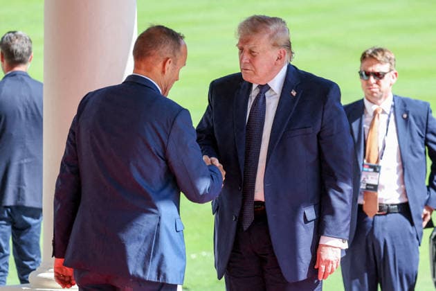 U.S. President Donald Trump arrives at the Hotel Royal, Evian Resort, for the G7 Leaders Summit in Évian-les-Bains, France, on June 15, 2026 Dominique Jacovides Bestimage U.S. President Donald Trump arrives for the G7 Leaders Summit at the Hotel Royal, Evian Resort in Evian-les-Bains, France, on June 15, 2026 Evian-les-Bains France,detected_source_language  Copyright: xDOMINIQUExJACOVIDESx xBESTIMAGExDOMINIQUExJACOVIDESx xBESTIMAGEx
