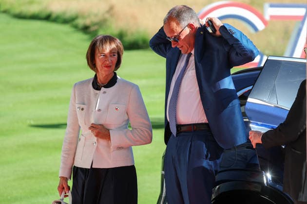 German Chancellor Friedrich Merz and his wife, Charlotte Merz, arrive at the Hotel Royal, Evian Resort, for the G7 Leaders Summit in Évian-les-Bains, France, on June 15, 2026 Dominique Jacovides Bestimage Germany’s Chancellor Friedrich Merz and his wife, Charlotte Merz, arrive for the G7 Leaders Summit at the Hotel Royal, Evian Resort in Evian-les-Bains, France, on June 15, 2026 Evian-les-Bains France,detected_source_language  Copyright: xDOMINIQUExJACOVIDESx xBESTIMAGExDOMINIQUExJACOVIDESx xBESTIMAGEx