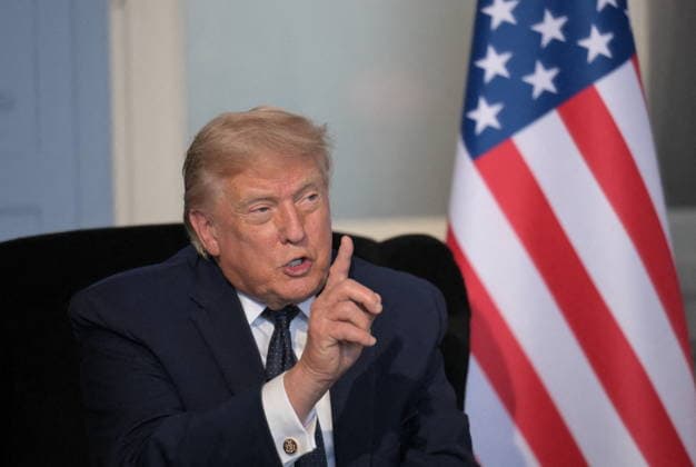 President Trump And President Macron At G7 Summit Bilateral Meeting - France U.S. President Donald Trump pictured at a bilateral meeting on the G7 summit at the Hotel Royal, in Evian-les-Bains, France on June 15, 2026. A G7 summit is set to take place June 15 to 17 in the French town of Evian-les-Bains near Switzerland and it will be attended by country leaders as well as the EU s foreign policy chief and ministers from Brazil, Canada, the United Arab Emirates and Turkey. Photo by Ammar Abd Rabbo ABACAPRESS.COM Evian-les-Bains France  Copyright: xAbdxRabboxAmmar ABACAx