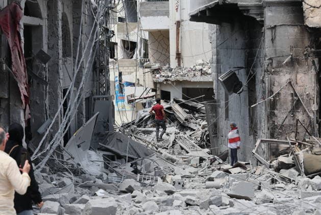 Lebanese residents return to the rubble of their homes in Nabatieh NABATIEH, LEBANON - JUNE 15: A view of the destruction as Lebanese residents return to their homes following the agreement reached between the U.S. and Iran in Nabatieh, Lebanon on June 15, 2026. Houssam Shbaro Anadolu Nabatieh Lebanon. Editorial use only. Please get in touch for any other usage.  Copyright: x2026xAnadoluxHoussamxShbarox