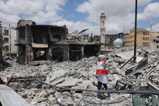 Lebanese residents return to the rubble of their homes in Nabatieh NABATIEH, LEBANON - JUNE 15: A view of the destruction as Lebanese residents return to their homes following the agreement reached between the U.S. and Iran in Nabatieh, Lebanon on June 15, 2026. Houssam Shbaro Anadolu Nabatieh Lebanon. Editorial use only. Please get in touch for any other usage.  Copyright: x2026xAnadoluxHoussamxShbarox