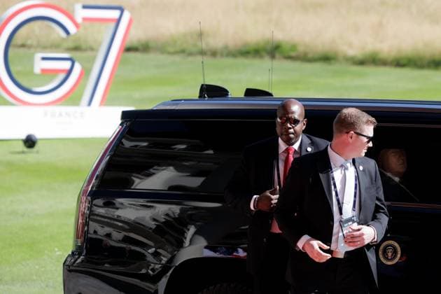 G7 SUMMIT PHOTOPQR LE DAUPHINE Grégory YETCHMENIZA Évian-les-Bains June 15, 2026 Évian-les-Bains, Haute-Savoie, June 15 POOL Le Dauphiné Libéré Arrivals at the Royal continue in our photo Donald Trump at the Royal for the G7 Summit Grégory Yetchmeniza Le Dauphiné Libéré Evian, France June 15, 2026 G7 summit Évian-les-Bains Haute-Savoie Rhône-Alpes France,detected_source_language  Copyright: xPHOTOPQR LExDAUPHINE MAXPPPxGrégoryxYETCHMENIZAx 20260615JDL4692 20260615JDL4692