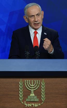 Israeli Prime Minister Benjamin Netanyahu holds a news conference, following a U.S.-Iran deal, in Jerusalem on Monday, June 15, 2026. Pool  JERZ20260515209 RONENxZVULUN