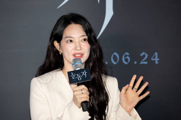 Shin Min-Ah, June 15, 2026 : Cast member Shin Min-Ah at a press conference for the new movie The Eyes in Seoul, South Korea. The Korean thriller film will hit local screens on June 24.  aflo_334569913