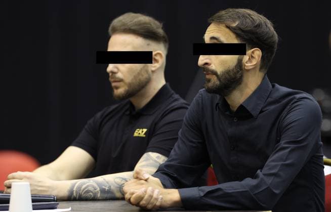 Accused Paolo Falzone and Antonino Falzone pictured during and the session to debate the sentence at the trial of P. and A. Falzone, at the assize court of Hainaut Province, in Mons, on Tuesday 16 June 2026. The trial of the two men concerns the 2022 tragedy in Strepy-Bracquegnies, where a car plowed into a carnival parade around 5:00. Six people died at the scene, and a seventh months later in the hospital. P. Falzone was found guilty for seven murders and 79 attempted murders. A. Falzone was found guilty of 59 failure to assist a person in danger.  VIRGINIExLEFOUR 177838225