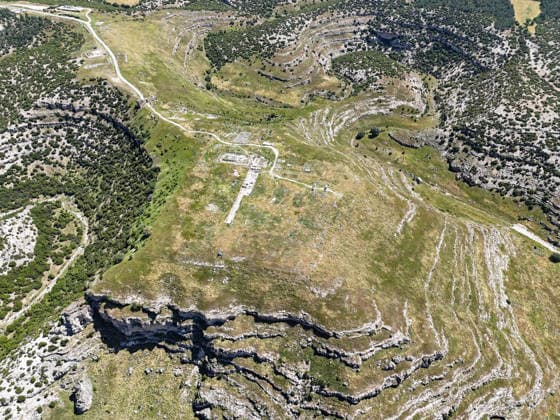Archaeological excavations shed light on priests section at Blaundos Ancient City of Turkiye USAK, TURKIYE - JUNE 16: An aerial view of ongoing archaeological excavations at the North Temple of the ancient city of Blaundos in Usak, Turkiye, on June 16, 2026. Excavation teams are working to uncover a restricted section believed to have been reserved for priests and closed to civilian use. Known as a garrison city where Macedonian soldiers were settled during Alexander the Great s Anatolian campaign, Blaundos Ancient City continues to preserve its natural fortress-like appearance. Excavation works conducted by the Usak Museum Directorate since 2018 remain underway. Mehmet Çalik Anadolu Usak Turkey. Editorial use only. Please get in touch  Copyright: x2026xAnadoluxMehmetxÃ‡alÄ±kx