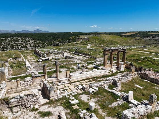 Archaeological excavations shed light on priests section at Blaundos Ancient City of Turkiye USAK, TURKIYE - JUNE 16: A view of the ancient city of Blaundos in Usak, Turkiye, on June 16, 2026. Known as a garrison city where Macedonian soldiers were settled during Alexander the Great s Anatolian campaign, Blaundos preserves its natural fortress-like appearance atop a plateau surrounded by deep valleys. Archaeological excavations carried out by the Usak Museum Directorate since 2018 are ongoing at the ancient site. Mehmet Çalik Anadolu Usak Turkey. Editorial use only. Please get in touch for any other usage.  Copyright: x2026xAnadoluxMehmetxÃ‡alÄ±kx