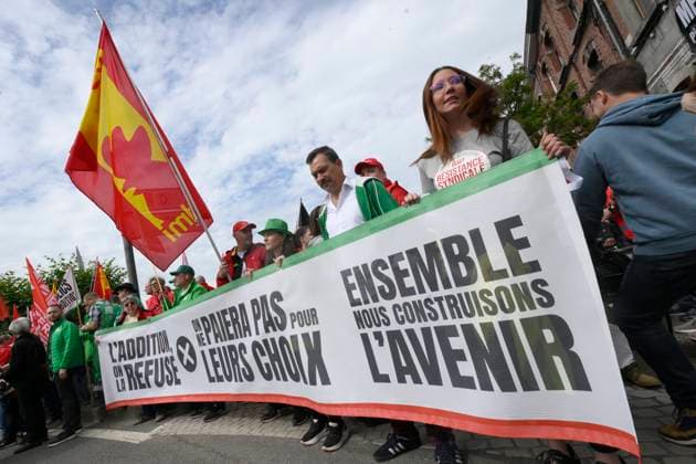 Demonstration By The Non Profit Sector 16 06 2026 NAMUR, BELGIUM - Protest organized by the FGTB, the CSC, and civil society groups against the Walloon Government s budget measures. The unions accuse the Walloon Government of shifting the burden onto workers and welfare recipients. Demonstration pictured on June 16, 2026 in Namur, Belgium, 16 06 2026 Namur Belgium  Copyright: xPhilipxReynaersx