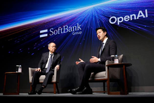 June 16, 2026, Tokyo, Japan: (L to R) Masayoshi Son Chairman & CEO of SoftBank Group Corp. and Mark Chen Chief Research Officer of OpenAI Group PBC, exchange opinions about cyberattacks and security issues in the Artificial Intelligence (AI) era during a special event in Tokyo. SoftBank Group CEO Son took part in an enterprise event hosted by SoftBank Corp., SB OAI Japan GK, SoftBank Group Corp., and OpenAI. Tokyo Japan  - ZUMAm191 20260616_aap_m191_019 Copyright: xRodrigoxReyesxMarinx