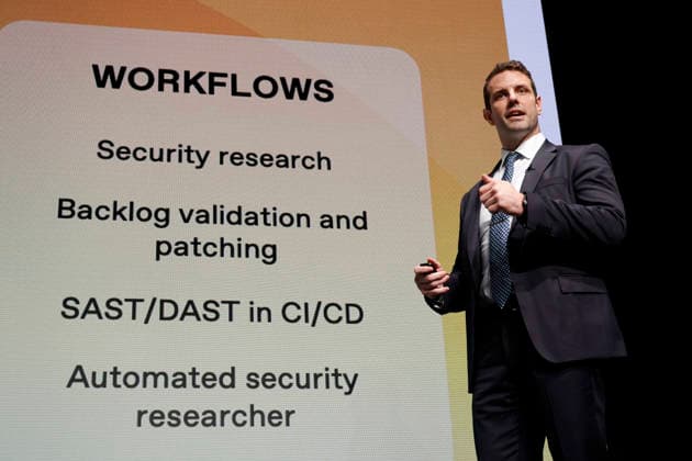 June 16, 2026, Tokyo, Japan: Colin Jarvis SB OAI Japan CTO and Global Head of Forward Deployed Engineering of OpenAI, speaks about cyberattacks and security issues in the Artificial Intelligence (AI) era during a special event in Tokyo. SoftBank Group CEO Son took part in an enterprise event hosted by SoftBank Corp., SB OAI Japan GK, SoftBank Group Corp., and OpenAI. Tokyo Japan  - ZUMAm191 20260616_aap_m191_024 Copyright: xRodrigoxReyesxMarinx