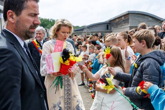 Queen Mathilde of Belgium pictured during a royal visit to the Zeepreventorium in De Haan, Tuesday 16 June 2026. The paediatric rehabilitation centre is specialised in supporting children and young people with chronic conditions such as cystic fibrosis and obesity and celebrates its 100th anniversary.  KURTxDESPLENTER 177847289
