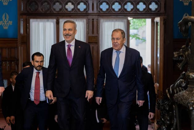 Turkish Foreign Minister Fidan in Moscow MOSCOW, RUSSIA - JUNE 16: Turkish Foreign Minister Hakan Fidan (2nd R) meets with Russian Foreign Minister Sergey Lavrov (R) during his visit to Moscow, Russia, on June 16, 2026. Mustafa Hatipoglu Anadolu Moscow Russia. Editorial use only. Please get in touch for any other usage.  Copyright: x2026xAnadoluxMustafaxHatipoglux