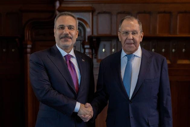 Turkish Foreign Minister Fidan in Moscow MOSCOW, RUSSIA - JUNE 16: Turkish Foreign Minister Hakan Fidan (L) meets with Russian Foreign Minister Sergey Lavrov (R) during his visit to Moscow, Russia, on June 16, 2026. Mustafa Hatipoglu Anadolu Moscow Russia. Editorial use only. Please get in touch for any other usage.  Copyright: x2026xAnadoluxMustafaxHatipoglux