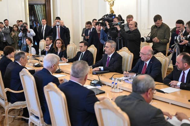 Turkish Foreign Minister Hakan Fidan in Russia MOSCOW, RUSSIA - JUNE 16: Turkish Foreign Minister Hakan Fidan (3rd R) meets with Russian Foreign Minister Sergey Lavrov in Moscow, Russia on June 16, 2026. Sefa Karacan Anadolu Moscow Russia. Editorial use only. Please get in touch for any other usage.  Copyright: x2026xAnadoluxSefaxKaracanx