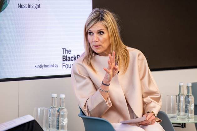 Londen, The Netherlands, 2026-06-16 11:34:20 LONDON, 16-06-2026, Queen Maxima at a roundtable discussion with financial service providers at Nationwide. The Queen is visiting London in her capacity as Special Advocate of the United Nations Secretary-General for Financial Health (UNSGSA). PHOTO: NLBeeld POOL Mischa Schoemaker Credit: NL Beeld Patrick van Emst  Copyright: xx x