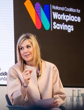 Londen, The Netherlands, 2026-06-16 11:35:40 LONDON, 16-06-2026, Queen Maxima at a roundtable discussion with financial service providers at Nationwide. The Queen is visiting London in her capacity as Special Advocate of the United Nations Secretary-General for Financial Health (UNSGSA). PHOTO: NLBeeld POOL Mischa Schoemaker Credit: NL Beeld Patrick van Emst  Copyright: xx x