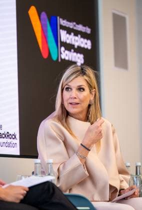 Londen, The Netherlands, 2026-06-16 11:38:31 LONDON, 16-06-2026, Queen Maxima at a roundtable discussion with financial service providers at Nationwide. The Queen is visiting London in her capacity as Special Advocate of the United Nations Secretary-General for Financial Health (UNSGSA). PHOTO: NLBeeld POOL Mischa Schoemaker Credit: NL Beeld Patrick van Emst  Copyright: xx x