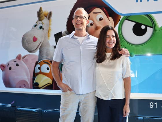 IPA85750716 - Rome, Termini Station, photocall for the animated film Toy Story 5. Pictured: Pete Docter, Lindsey Collins  Copyright: xMarcoxProvvisionatox xMarcoxProvvisionatox 85750716
