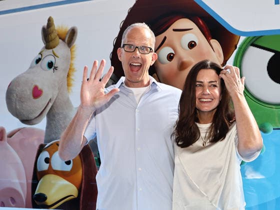 IPA85750710 - Rome, Termini Station, photocall for the animated film Toy Story 5. Pictured: Pete Docter, Lindsey Collins  Copyright: xMarcoxProvvisionatox xMarcoxProvvisionatox 85750710