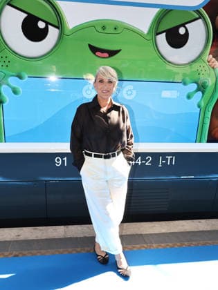 IPA85751502 - Rome, Termini Station, photocall for the animated film Toy Story 5. Pictured: Katia Follesa  Copyright: xMarcoxProvvisionatox xMarcoxProvvisionatox 85751502