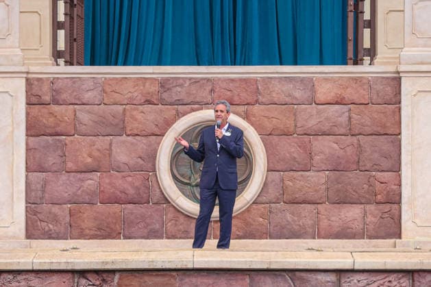 SHANGHAI, CHINA - JUNE 16: Andrew Bolstein, president and general manager of Shanghai Disney Resort, speaks during an event marking the resort s 10th anniversary on June 16, 2026 in Shanghai, China. The theme park has received over 100 million visits since its opening.  Copyright: xVCGx 111648625126