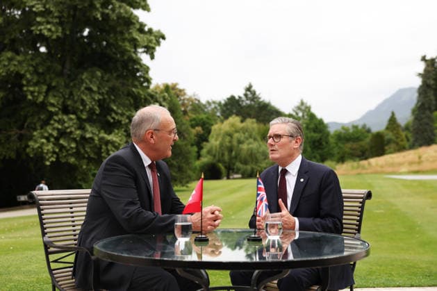Prime Minister Keir Starmer attends G7 Leaders Summit in Evian, France, 16 June 2026 16 06 2026. Evian, France. Prime Minister Keir Starmer meets with Guy Parmelin, President of Switzerland during day two of the G7 Leaders Summit with his wife Victoria, hosted by French President Emmanuel Macron in Evian., Credit:Ben Perry B66 Avalon France, Evian  Copyright: xBenxPerryx xB66x xAvalonx 1110583314