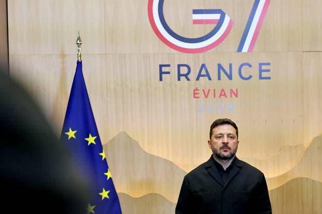 June 16, 2026, Evian, Haute-Savoie, France: Volodymyr Zelensky, President of Ukraine, during the Summit of Heads of State and Government. Evian, France, June 16, 2026 Evian France  - ZUMAa289 20260616_zia_a289_099 Copyright: xPierrexTeyssotx