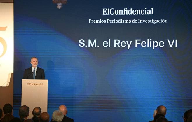 El Confidencial presents its Investigative Journalism Awards to mark the publication’s 25th anniversary. King Felipe IV during the Investigative Journalism Awards ceremony on the 25th anniversary of El Confidencial, on June 16, 2026, in Madrid, Spain, June 16, 2026, José Espana,detected_source_language  Copyright: xJosÃ xOlivax 7602094