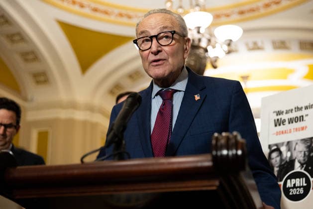 Senate Dems Post-Policy Luncheon Presser WASHINGTON, DC - JUNE 16: Senate Minority Leader Chuck Schumer (D-NY) speaks at a press conference with other members of Senate Democratic leadership following a policy luncheon at the U.S. Capitol in Washington, DC on June 16, 2026. Nathan Posner Anadolu Washington United States. Editorial use only. Please get in touch for any other usage.  Copyright: x2026xAnadoluxNathanxPosnerx