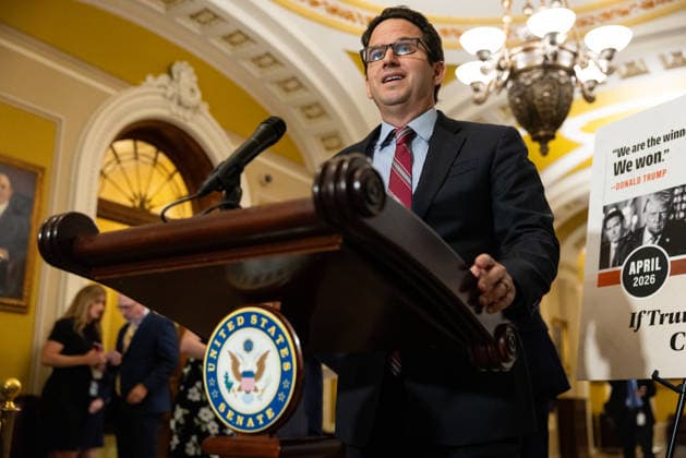 Senate Dems Post-Policy Luncheon Presser WASHINGTON, DC - JUNE 16: Senator Brian Schatz (D-HI) speaks at a press conference with other members of Senate Democratic leadership following a policy luncheon at the U.S. Capitol in Washington, DC on June 16, 2026. Nathan Posner Anadolu Washington United States. Editorial use only. Please get in touch for any other usage.  Copyright: x2026xAnadoluxNathanxPosnerx