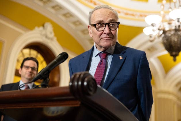 Senate Dems Post-Policy Luncheon Presser WASHINGTON, DC - JUNE 16: Senate Minority Leader Chuck Schumer (D-NY) speaks at a press conference with other members of Senate Democratic leadership following a policy luncheon at the U.S. Capitol in Washington, DC on June 16, 2026. Nathan Posner Anadolu Washington United States. Editorial use only. Please get in touch for any other usage.  Copyright: x2026xAnadoluxNathanxPosnerx