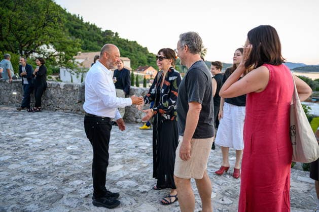 Croatia, Dubrovnik, Slano, 160626. The Slano Film Days festival opened, and on that occasion a Meeting with Guests and a grand opening were organized in the unique ambiance of the Prince s Palace. In the photo: Maggie Gyllenhaal and Peter Sarsgaard. Photo: Tonci Plazibat CROPIX Dubrovnik Croatia Copyright: xxToncixPlazibatx slano_film32-160626