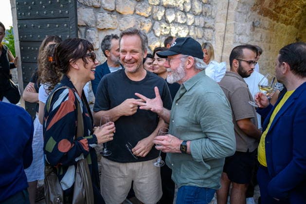 Croatia, Dubrovnik, Slano, 160626. The Slano Film Days festival opened, and on that occasion a Meeting with Guests and a grand opening were organized in the unique ambiance of the Prince s Palace. In the photo: Maggie Gyllenhaal, Peter Sarsgaard, Liam Cunningham. Photo: Tonci Plazibat CROPIX Dubrovnik Croatia Copyright: xxToncixPlazibatx slano_film48-160626