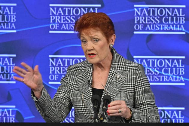 PAULINE HANSON PRESS CLUB, One Nation leader Pauline Hanson at the National Press Club in Canberra, Wednesday, June 17, 2026. ( NO ARCHIVING CANBERRA AUSTRALIAN CAPITAL TERRITORY AUSTRALIA  Copyright: xMICKxTSIKASx 20260617181046114098