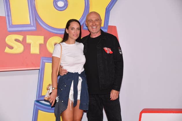 IPA85769752 - Rome, Teatro Sistina: Preview of the movie Toy Story 5. Pictured: Rudy Zerbi with his wife Grace  Copyright: xVincenzoxLandix xVincenzoxLandix 85769752