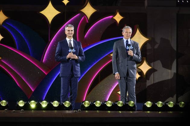 SHANGHAI, CHINA - JUNE 15: Former CEO of Walt Disney Company Bob Iger and current CEO of Walt Disney Company Josh D Amaro attend the special gala for the 10th anniversary celebration of Shanghai Disney Resort on June 15, 2026 in Shanghai, China. A celebration was held on June 15 to mark the 10th anniversary of Shanghai Disney Resort, which first opened to visitors on June 16, 2016.  Copyright: xVCGx 111648593080
