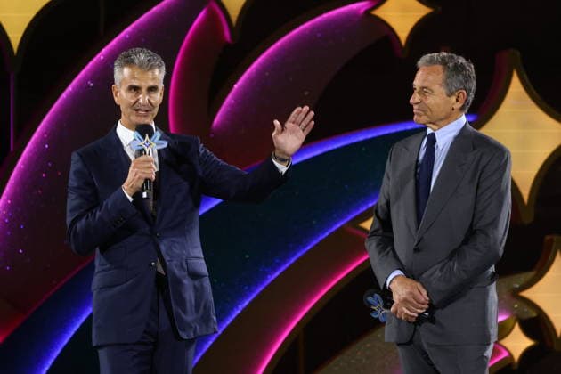 SHANGHAI, CHINA - JUNE 15: Former CEO of Walt Disney Company Bob Iger and current CEO of Walt Disney Company Josh D Amaro attend the special gala for the 10th anniversary celebration of Shanghai Disney Resort on June 15, 2026 in Shanghai, China. A celebration was held on June 15 to mark the 10th anniversary of Shanghai Disney Resort, which first opened to visitors on June 16, 2016.  Copyright: xVCGx 111648593081