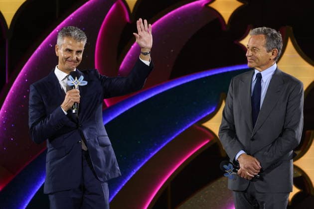 SHANGHAI, CHINA - JUNE 15: Former CEO of Walt Disney Company Bob Iger and current CEO of Walt Disney Company Josh D Amaro attend the special gala for the 10th anniversary celebration of Shanghai Disney Resort on June 15, 2026 in Shanghai, China. A celebration was held on June 15 to mark the 10th anniversary of Shanghai Disney Resort, which first opened to visitors on June 16, 2016.  Copyright: xVCGx 111648593082